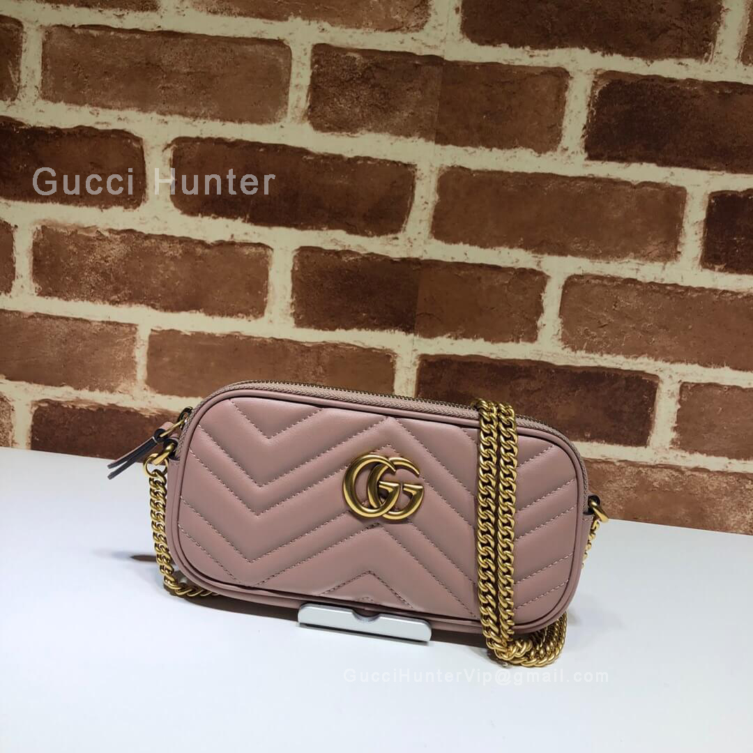 Gucci GG Marmont Leather Crossbody Nude Bag 598596
